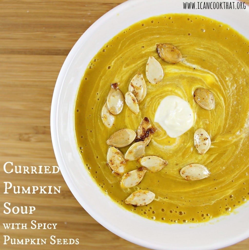 Curried Pumpkin Soup with Spicy Pumpkin Seeds