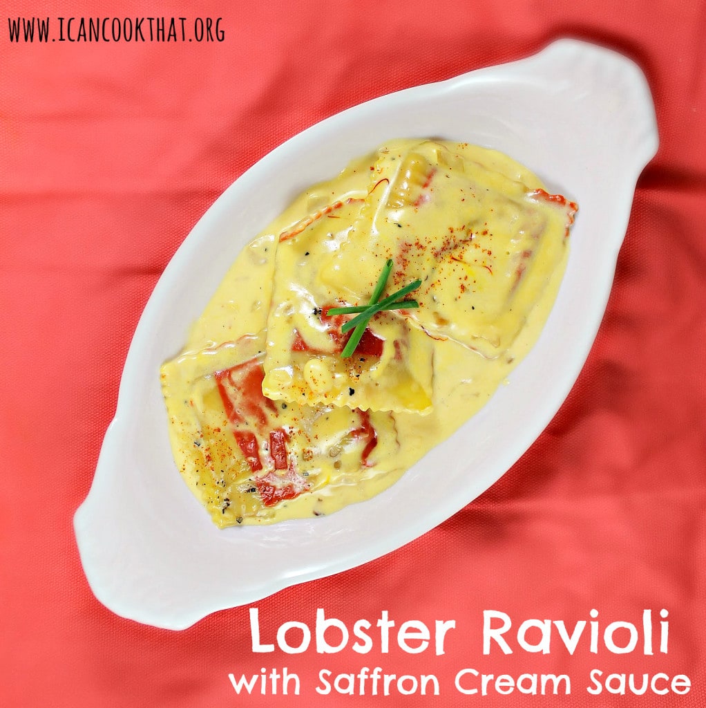 Lobster Ravioli with Saffron Cream Sauce