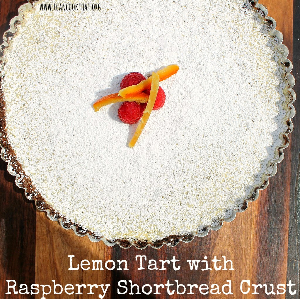 Lemon Tart with Raspberry Shortbread Crust