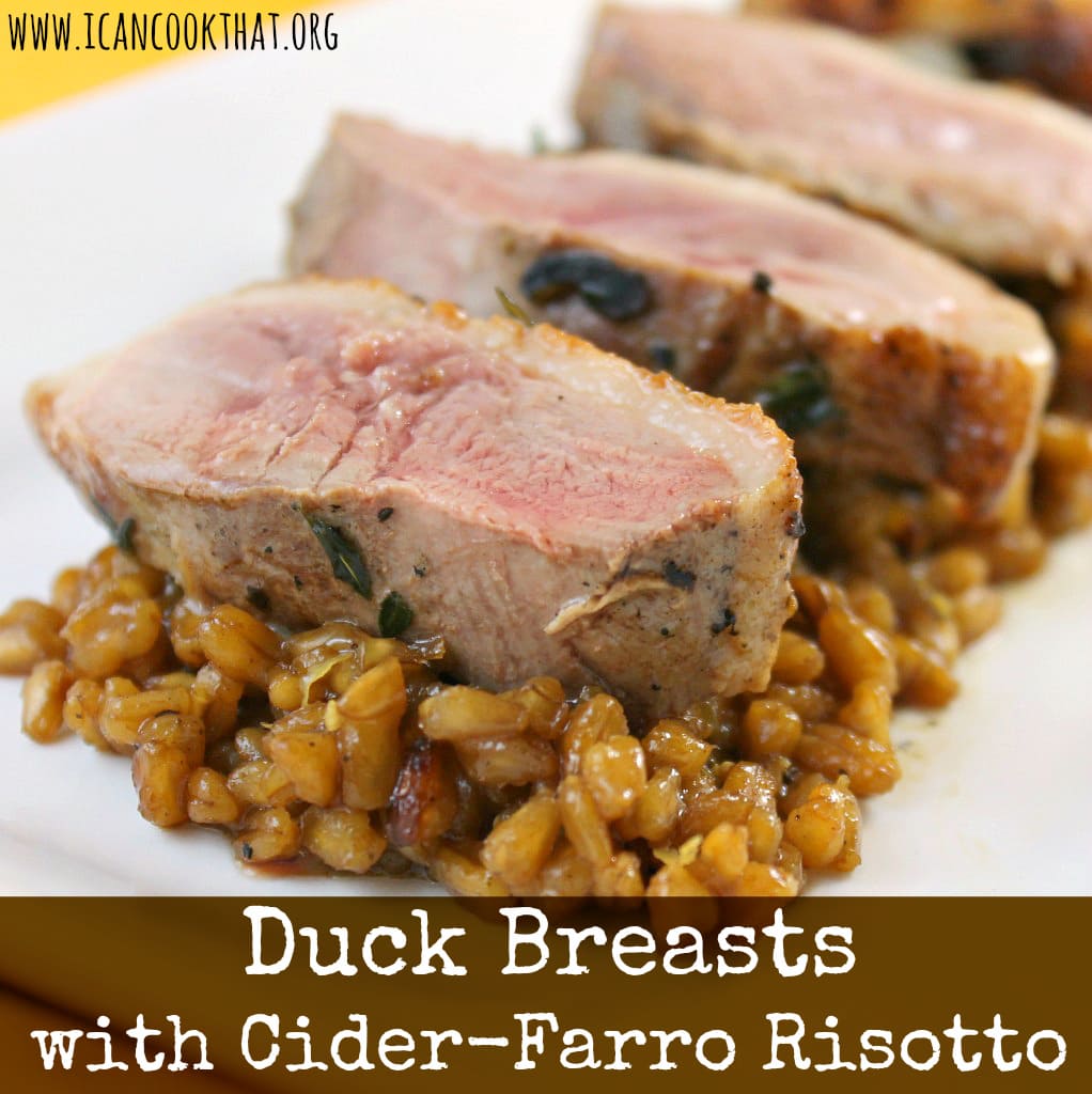 Duck Breasts with Cider-Farro Risotto