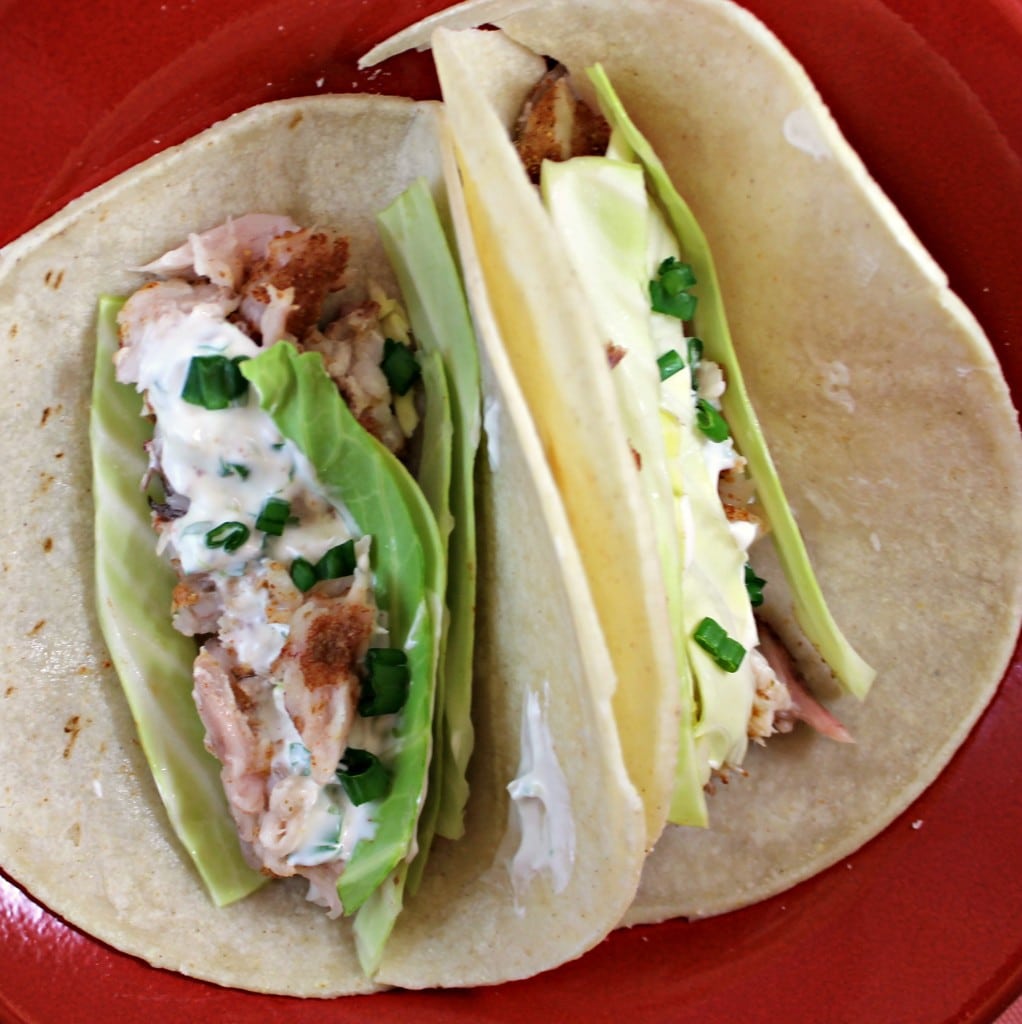 Fish Tacos with Lime Cilantro Crema