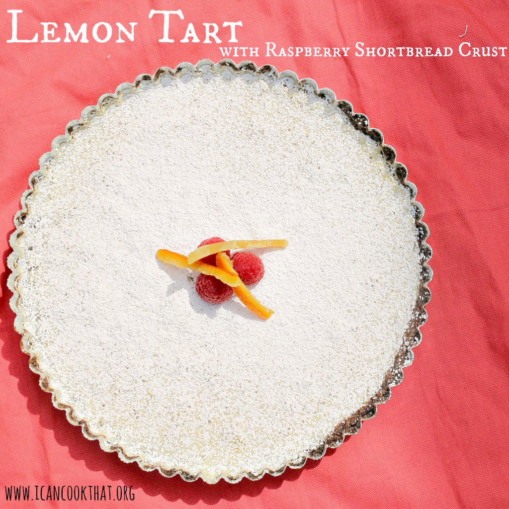 Lemon Tart with Raspberry Shortbread Crust