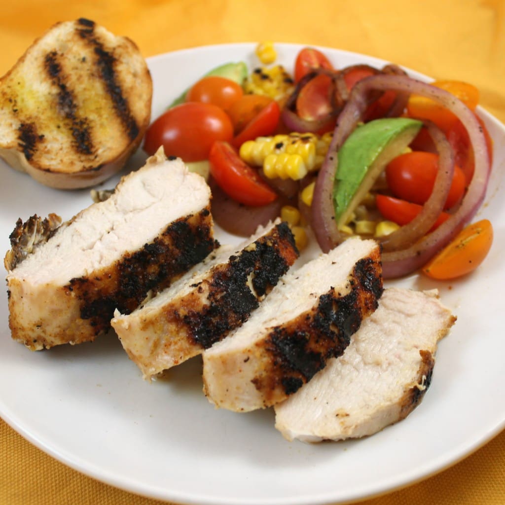 Grilled Chicken with Tomato-Avocado Salad