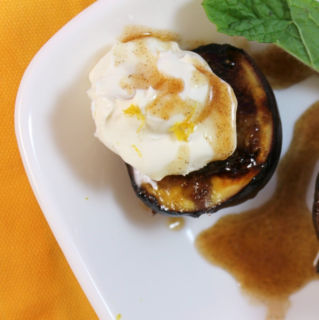 Grilled Mission Figs with Mascarpone and Spiced Honey