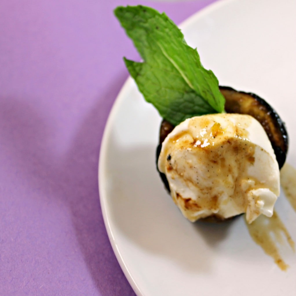 Grilled Mission Figs with Mascarpone and Spiced Honey