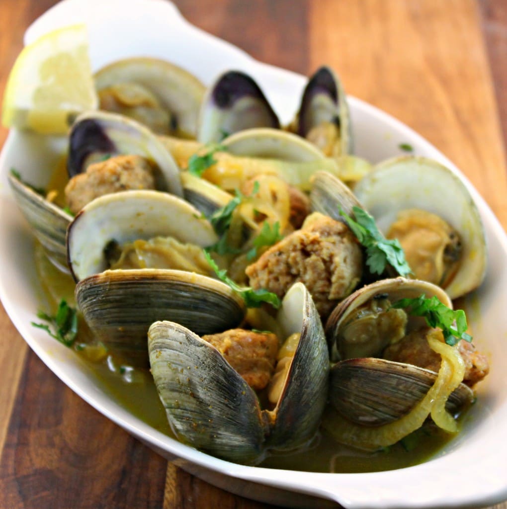 Eric Ripert's Clams with Spicy Andouille Sausage Recipe I Can Cook