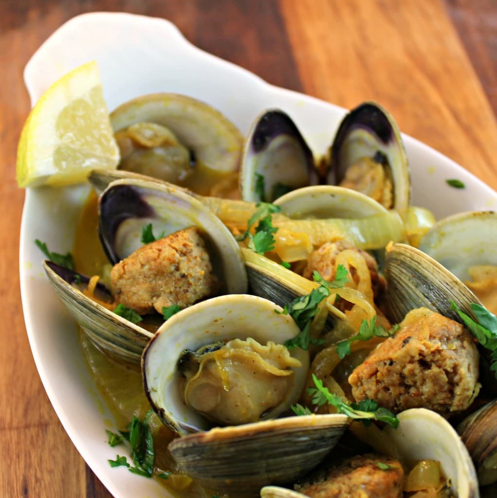 Eric Ripert's Clams with Spicy Andouille Sausage Recipe I Can Cook