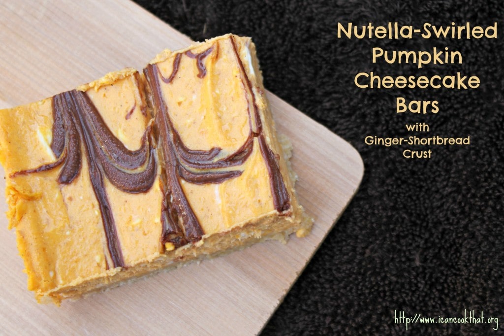 Nutella-Swirled Pumpkin Cheesecake Bars