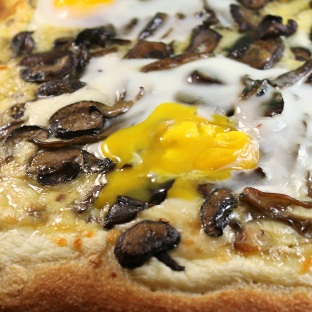 Wild Mushroom Truffled Pizza Topped with a Runny Egg