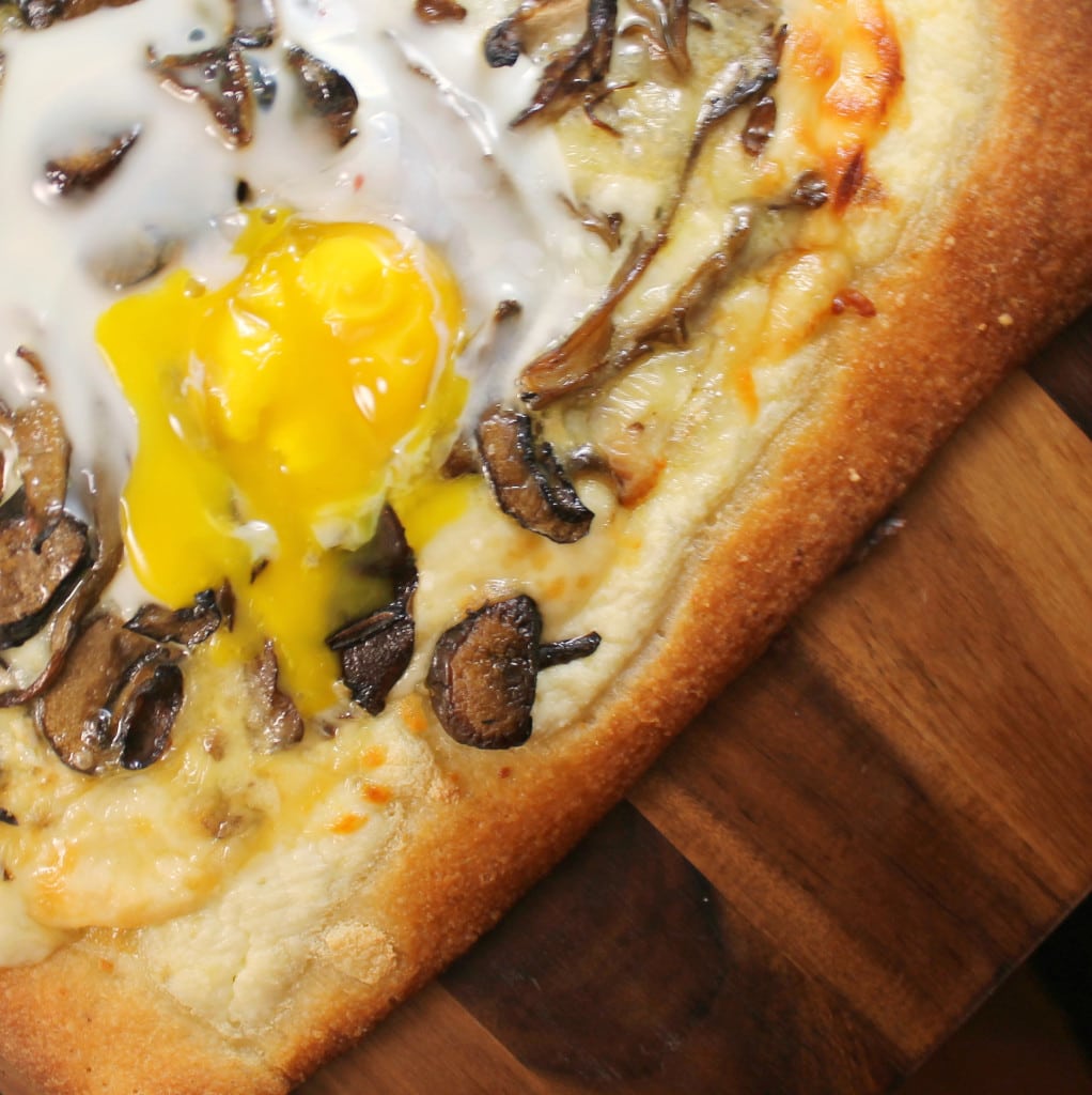 Wild Mushroom Truffled Pizza Topped with a Runny Egg