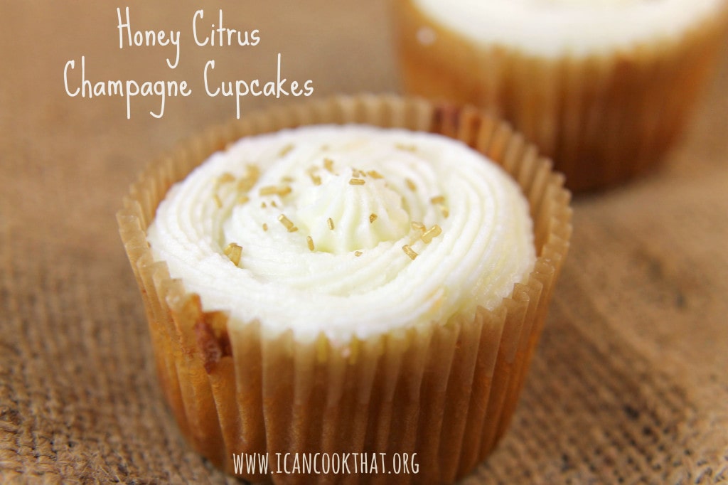Honey Citrus Champagne Cupcakes