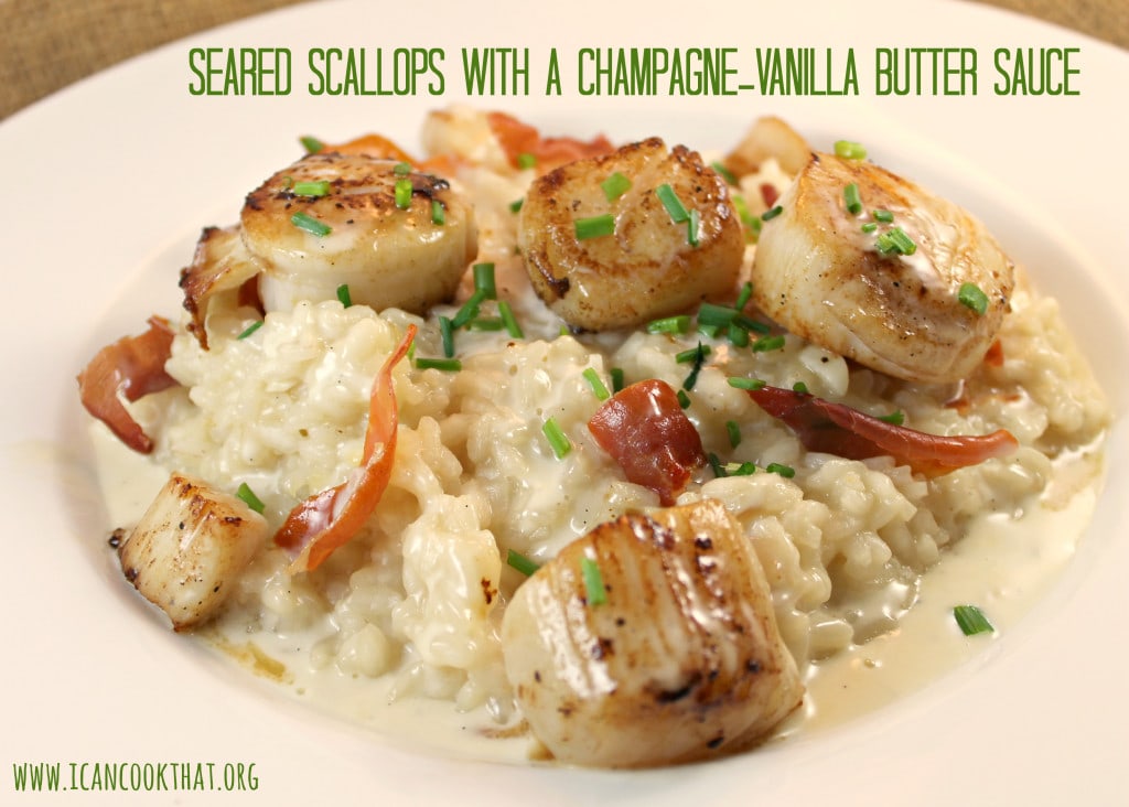 Seared Scallops with a Champagne-Vanilla Butter Sauce