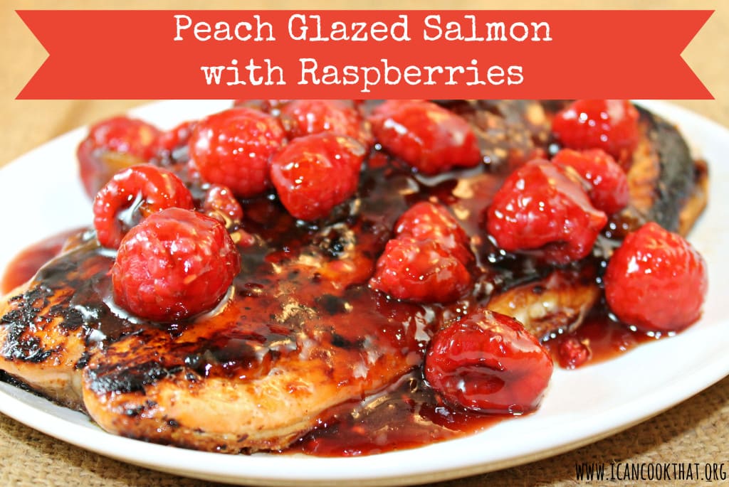 Peach-Glazed Salmon with Raspberries