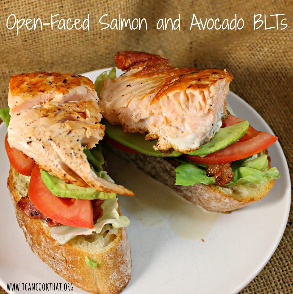 Open-Faced Salmon and Avocado BLTs