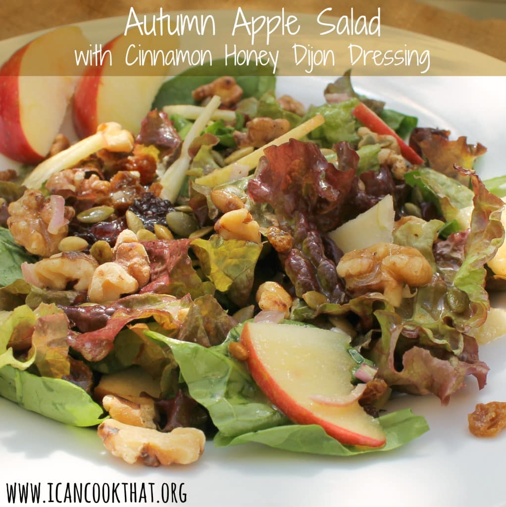 Autumn Apple Salad with Cinnamon Honey Dijon Dressing