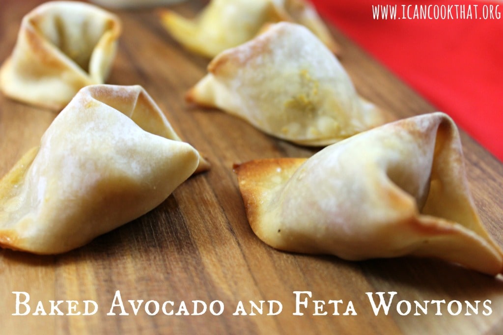 Baked Avocado and Feta Wontons