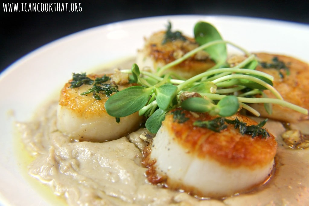 Seared Scallops with Chestnut Puree