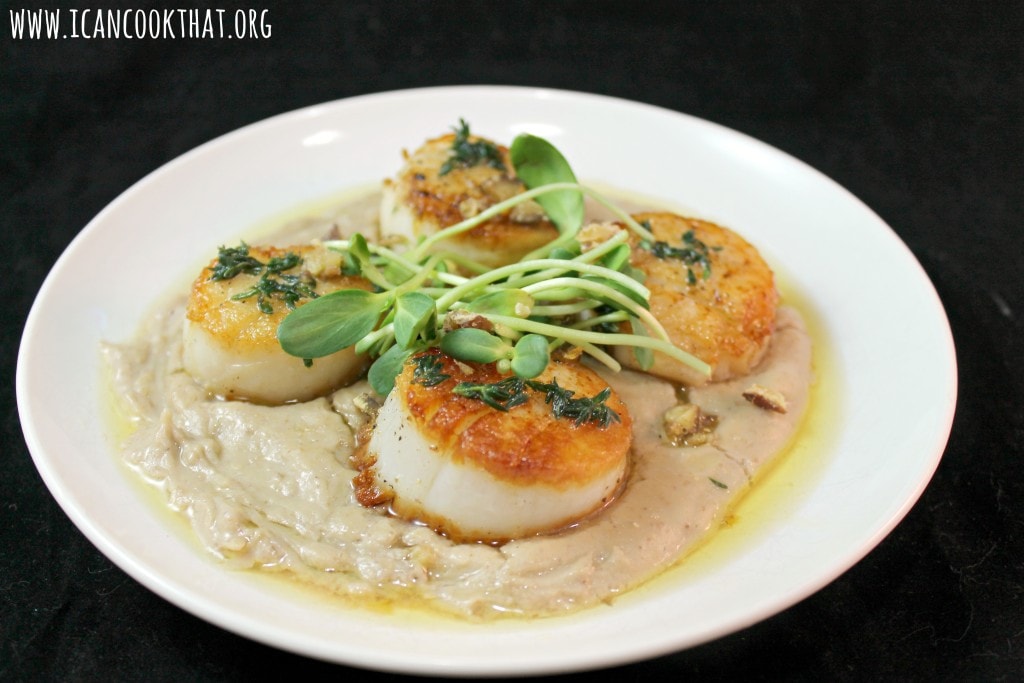 Seared Scallops with Chestnut Puree