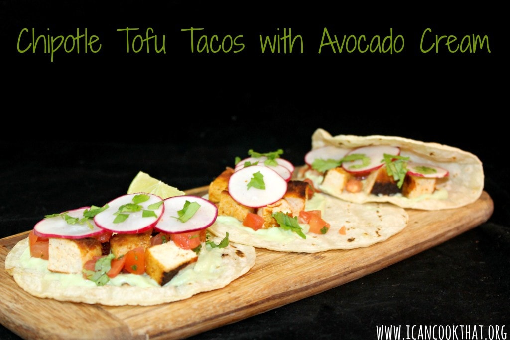 Chipotle Tofu Tacos with Avocado Cream