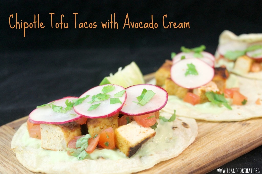 Chipotle Tofu Tacos with Avocado Cream