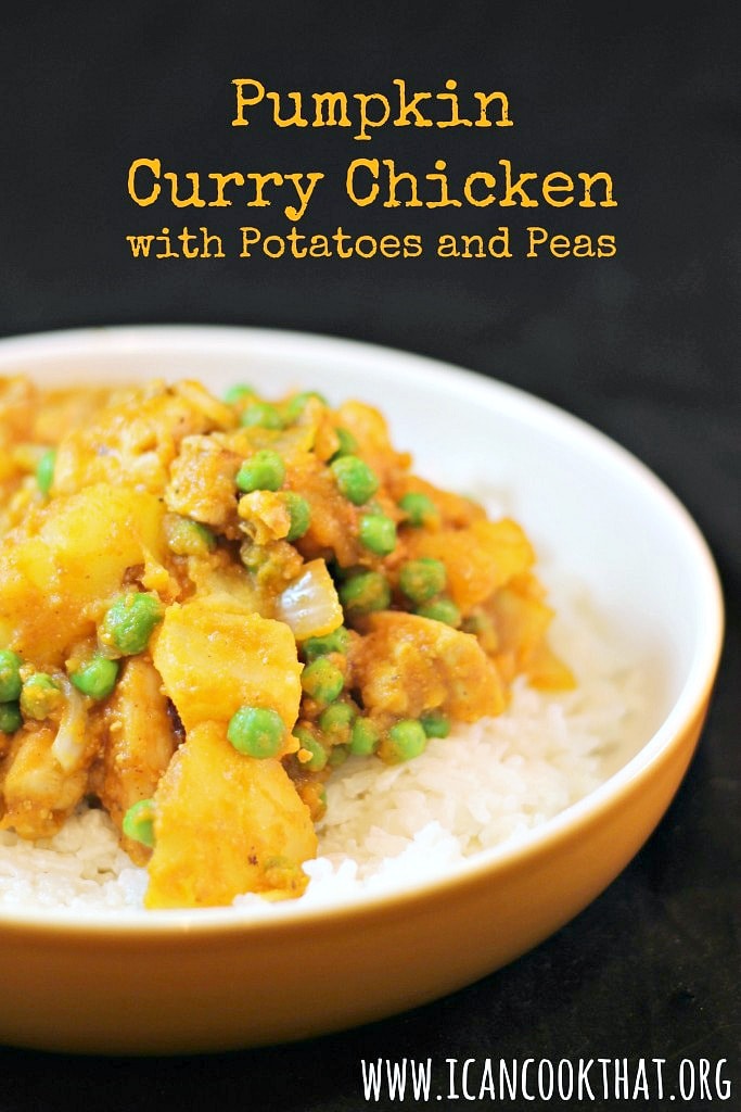 Pumpkin Curry Chicken with Potatoes and Peas