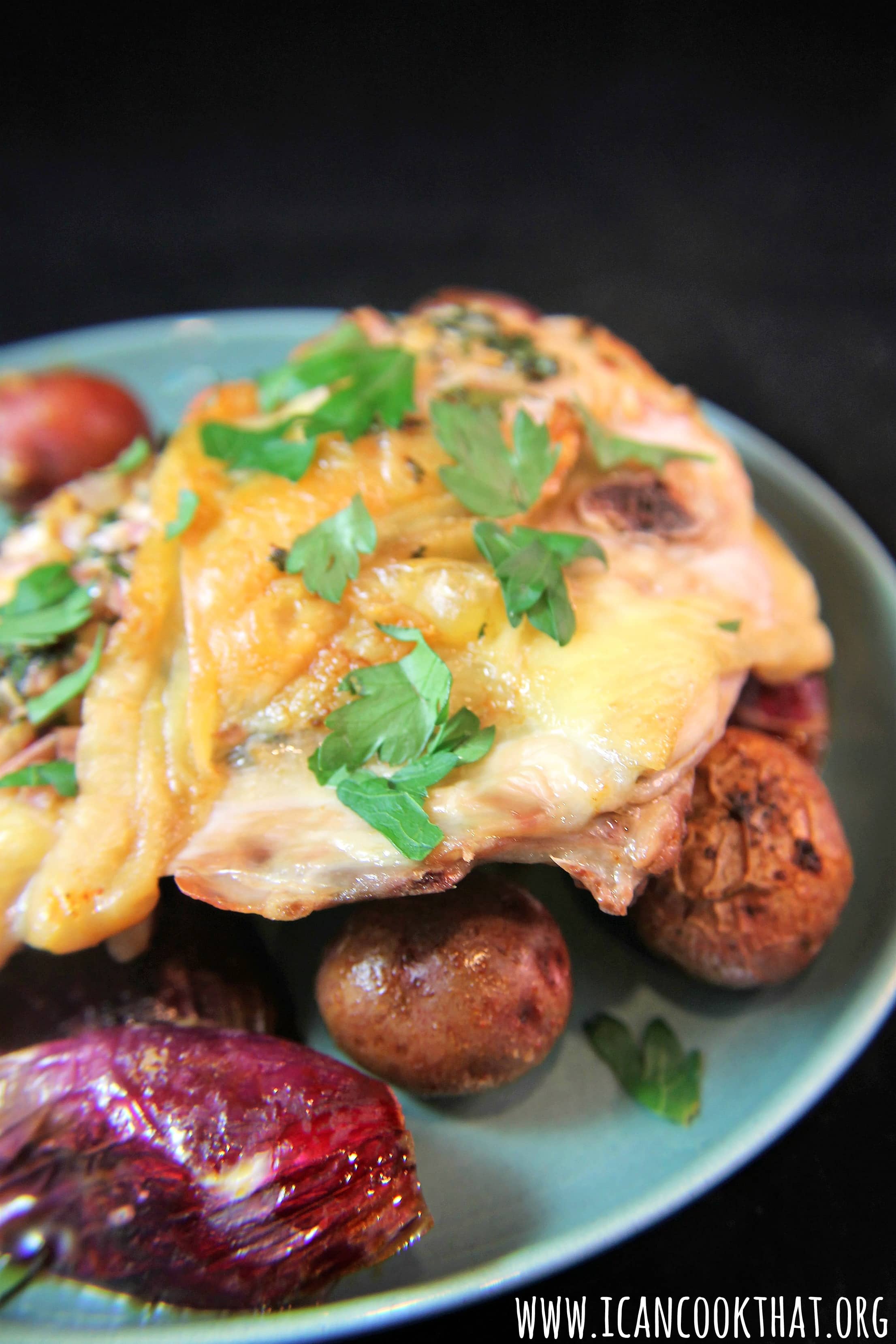 Chimichurri Roasted Chicken with Potatoes and Onions