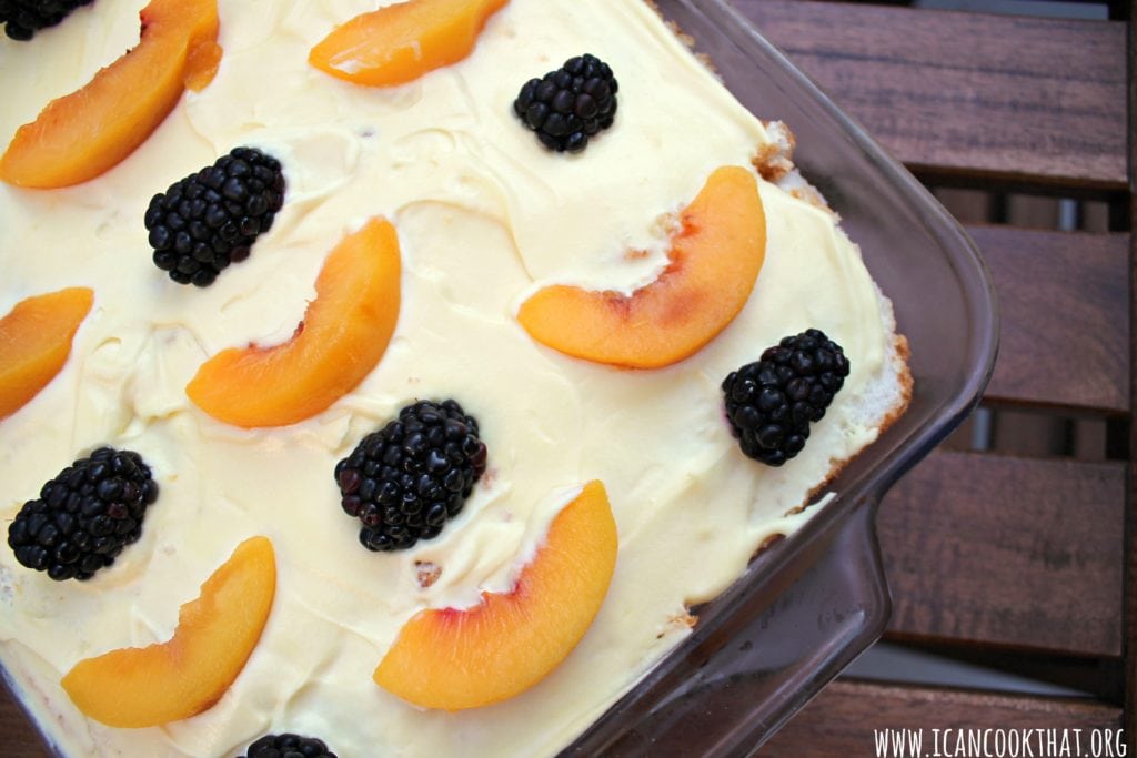 Blackberry Peaches and Cream Cake