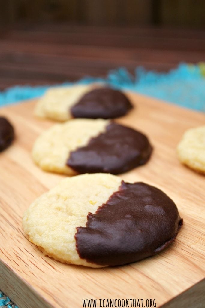 Dark Chocolate Dipped Lemon Almond Sugar Cookies