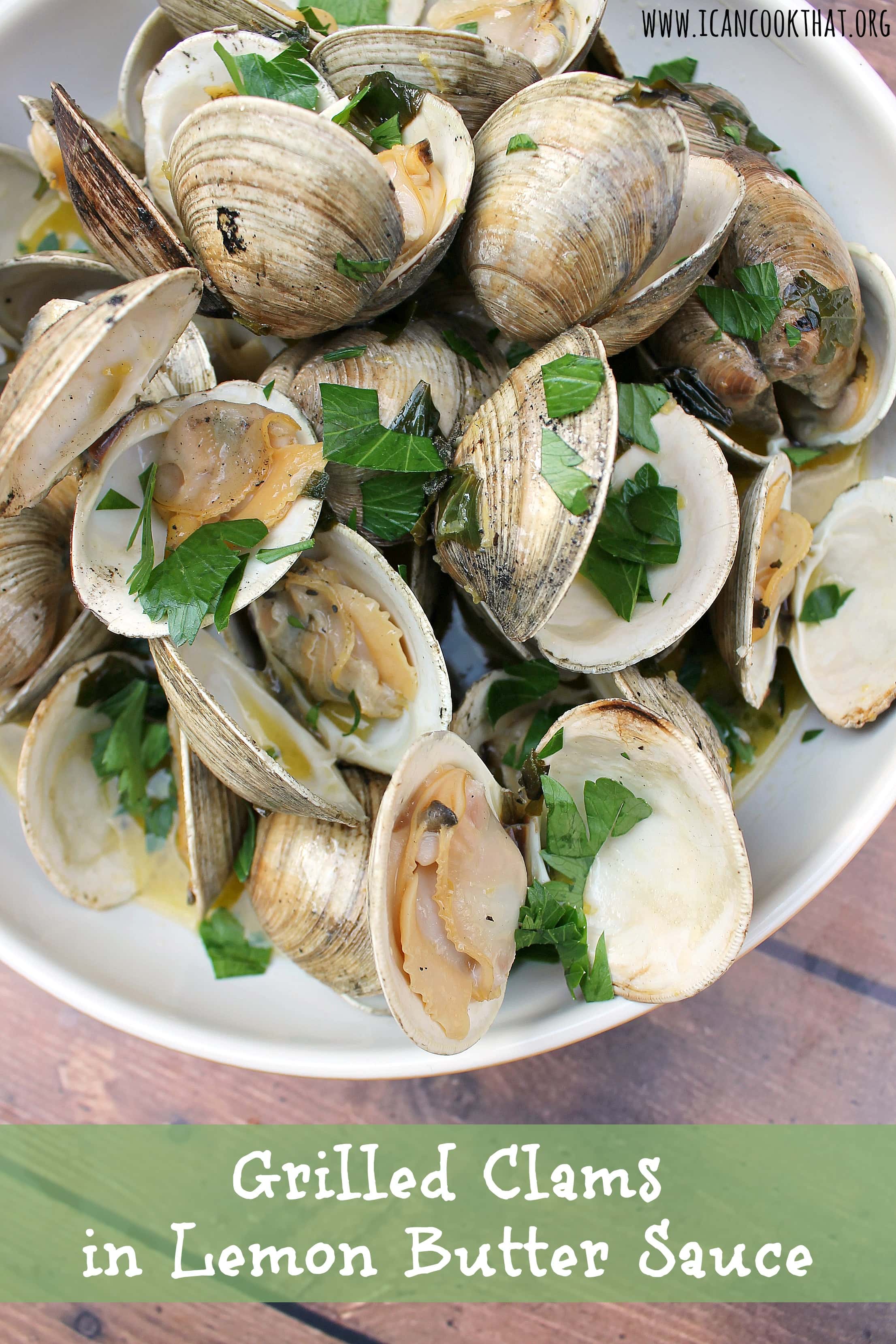 Grilled Clams in Lemon Butter Sauce